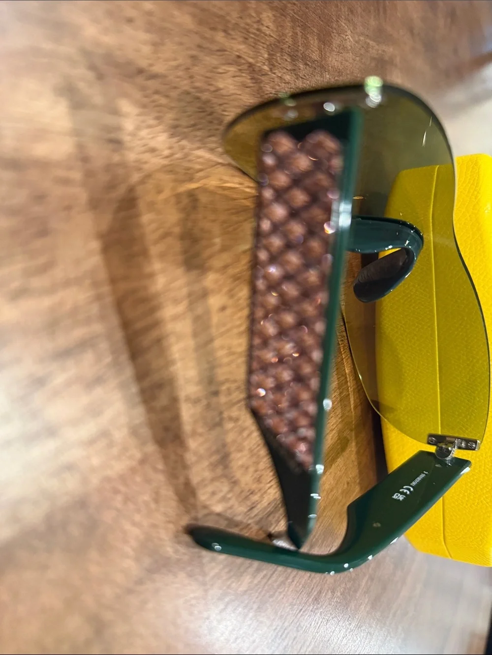 Swarovski Sunglasses with Green lenses and crystals on each stem